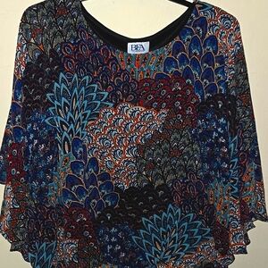 Rare Colorful Boho Batwing Top Sz. 3X